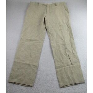 Joseph Abboud Linen Pants‎ Mens 36 Waist Beige Dress Trousers Casual Lightweight